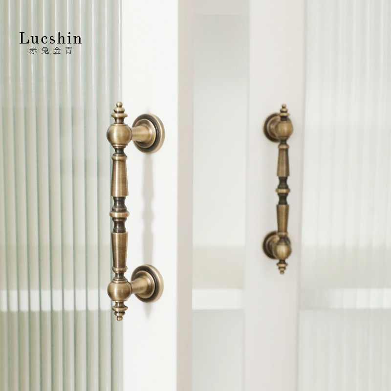 法式轻奢黄铜柜门把手
