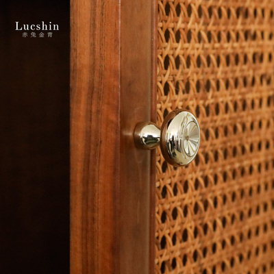 中古风钛银色法式柜门把手