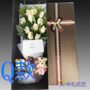 生日祝寿白玫瑰云南昆明花店送花宜良县石林县嵩明县同城鲜花速递