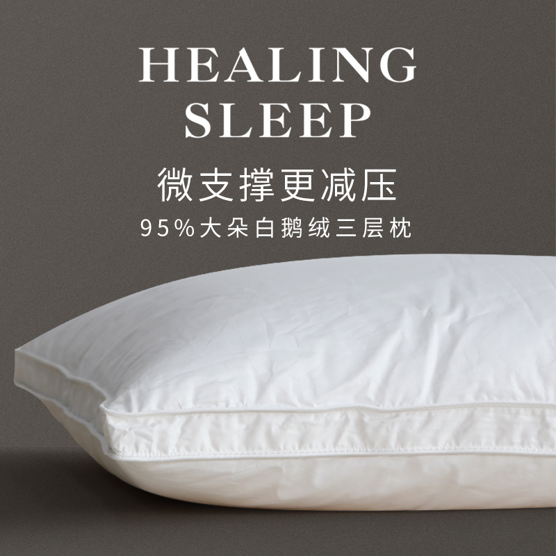 95羽绒枕芯鹅绒枕五星级酒店95白鹅绒单人羽绒48*74枕头