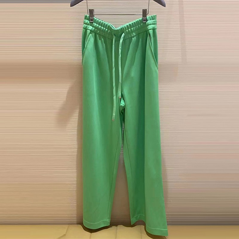 正品欧阿玛施女装2022秋季新款绿色系带运动阔腿休闲裤5100486