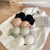 原版 内衣女小胸聚拢显大无钢圈软支撑防下垂性感字母细肩带无痕文