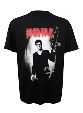 ANTIFACE 反脸滑板街头品牌 神防弹么太狂Bootleg疤面煞星电影T恤