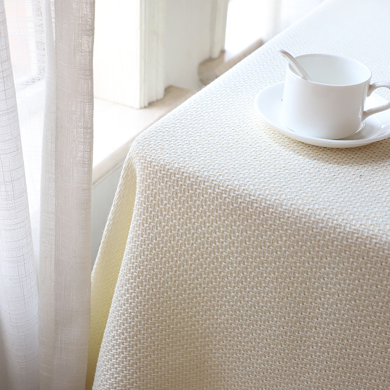 米色轻奢风棉麻小清新现代餐桌布