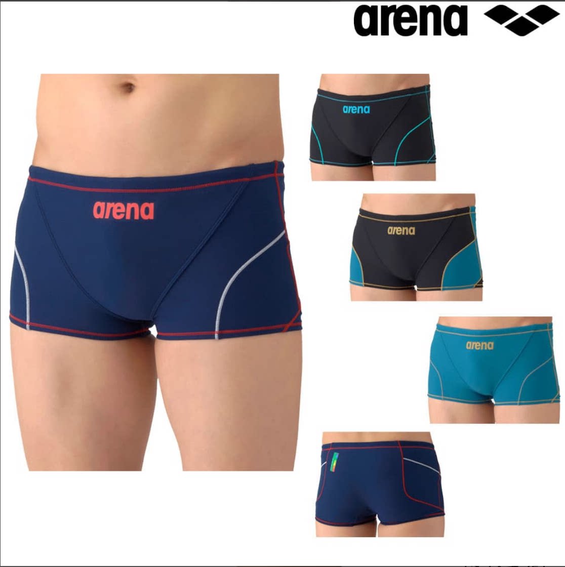 Arena阿瑞娜男士泳装训练紧身裤平角竞速竞技游泳衣泳裤AS6SWM04M