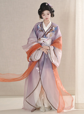 仙楚姬【紫苏】魏晋风原创汉服交领战国袍女套装仙气日常春夏款