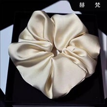 缎面发圈大肠丝绸ins韩国网红马尾奶油白头花法式复古绸缎头绳女
