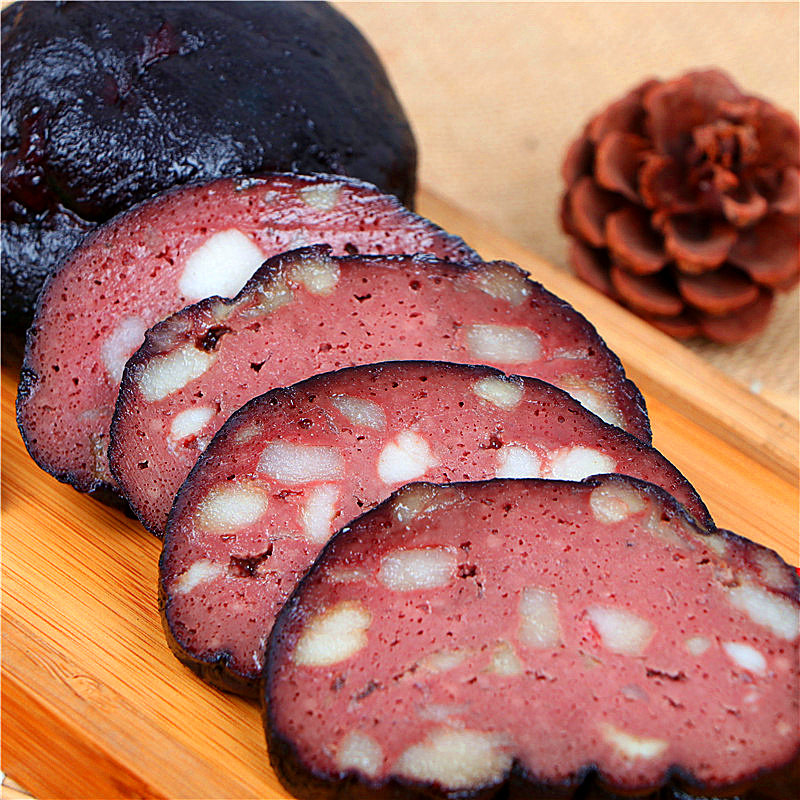 柴火丸子猪血粑粑268克2个加五花肉湖南邵阳特产贵州腊血豆腐宝庆