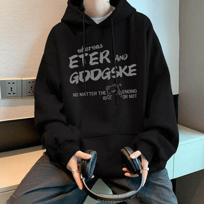 600G重磅纯棉连帽卫衣男秋冬季美式字母潮牌打底衫宽松情侣款外套