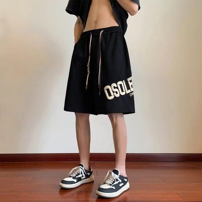 美式4分短裤男潮牌高级感青少年夏季薄款裤子休闲运动篮球5六分裤 - 实物图