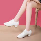 水兵舞鞋 2025新款 外穿夏季 流行百搭女士高端舞蹈鞋 子 白色拉丁舞鞋