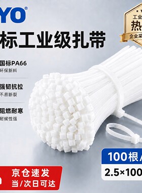 尼龙扎带PA66自锁式绑带白色扎带小号2.5mm*10