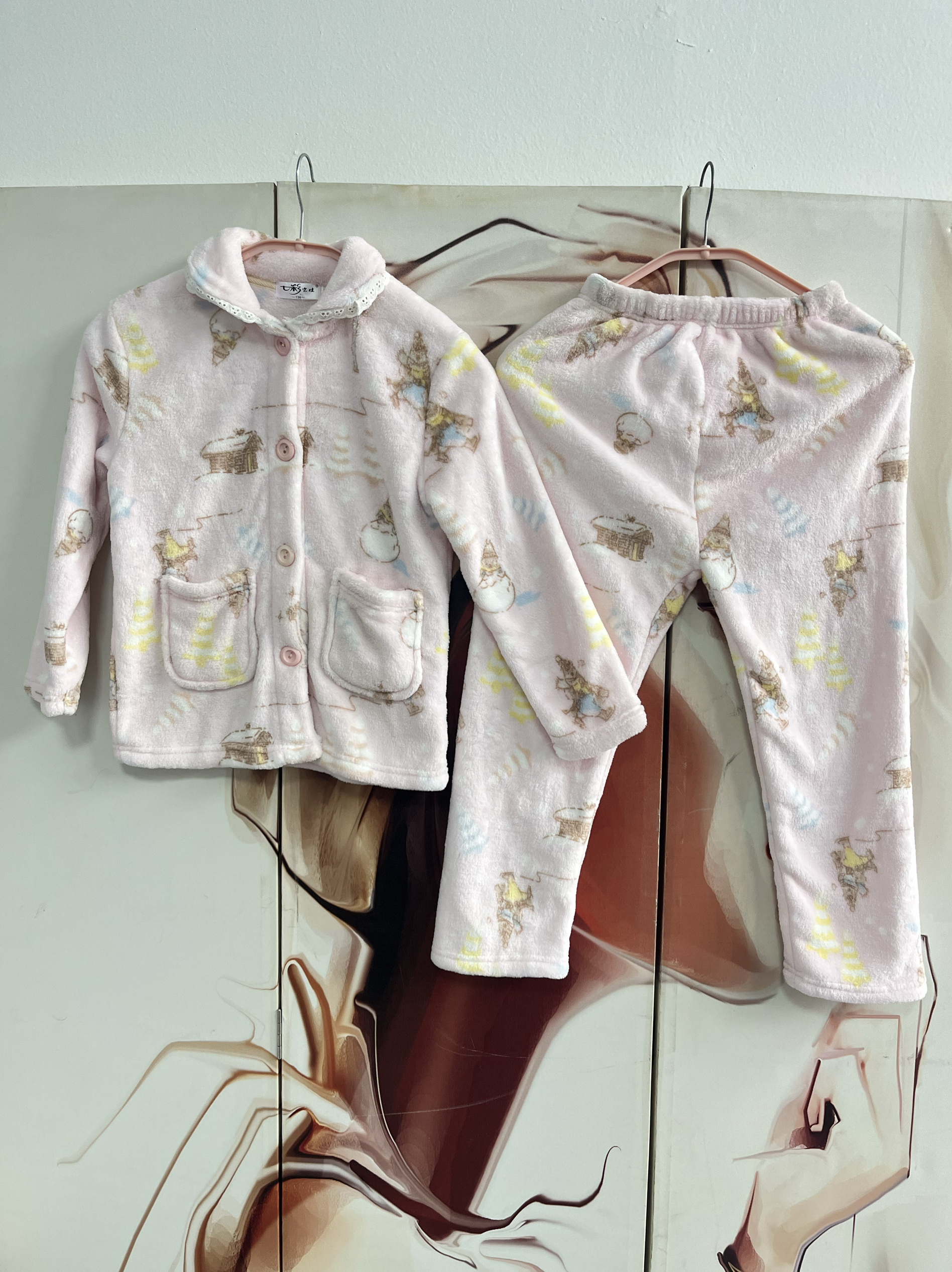 睡衣儿童春秋冬季加厚加绒可爱2025年新款套装家居服套装