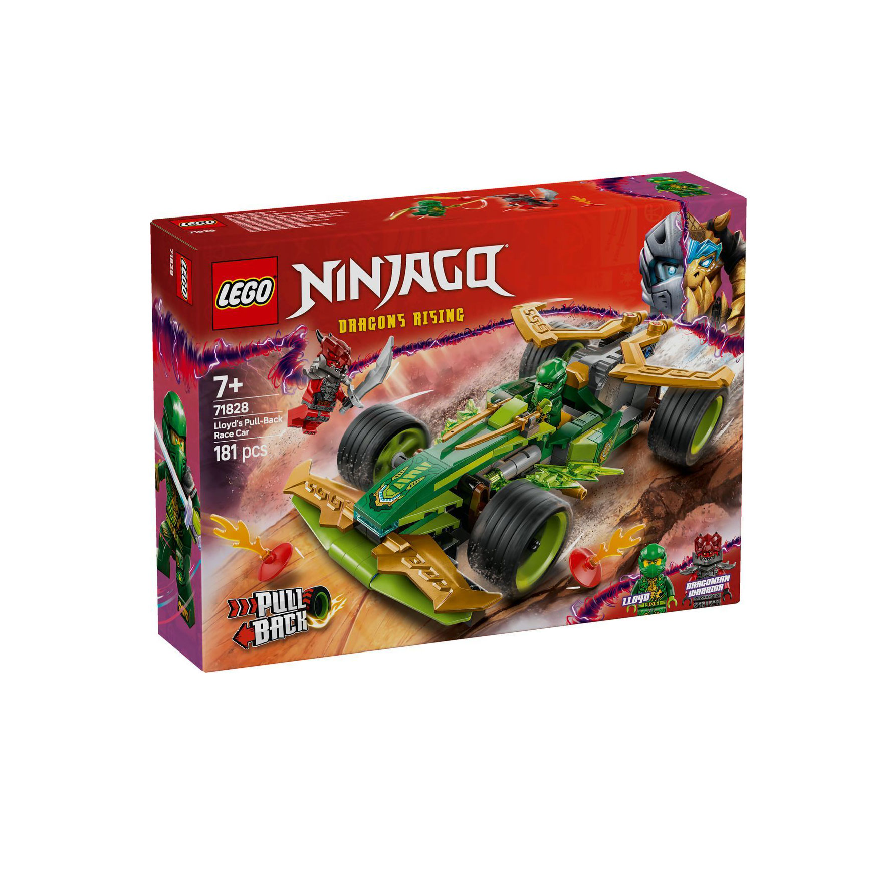 LEGO乐高幻影忍者71828劳埃德的威猛回力赛车儿童拼搭积木新玩具