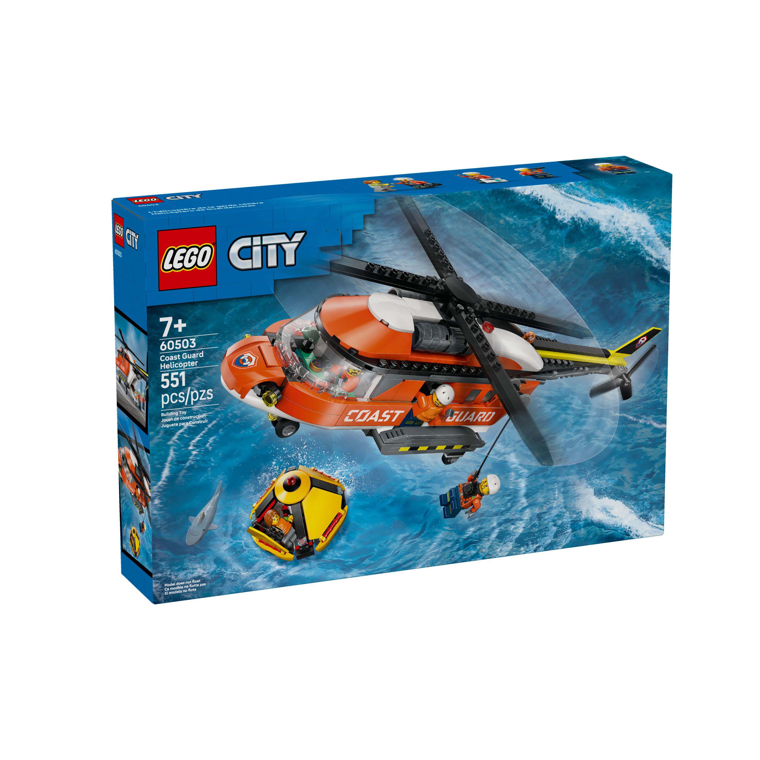 LEGO乐高城市系列60503海岸警卫队直升机男孩拼搭积木玩具礼物