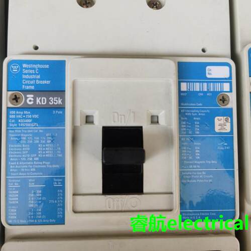 卡特拉汉莫Cutler-Hammer断路器KD35K KD3400F 3P 400A 9成新议价