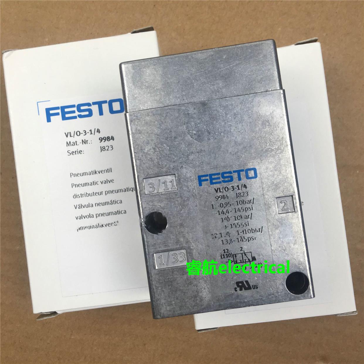 festo气控阀VL/O-3-1/4 9984 VL/O-3-1/2 9983 14294 9199 9764议