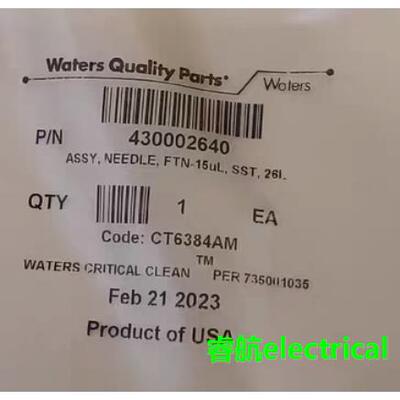 700005215Waters沃特世 货号 HPLC/UPLC FTN进样针15&mu;L L议价$
