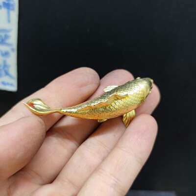 【求锦鲤】纯铜招财锦鲤年年有余居家办公鲤鱼摆件旺事业铜鱼摆件