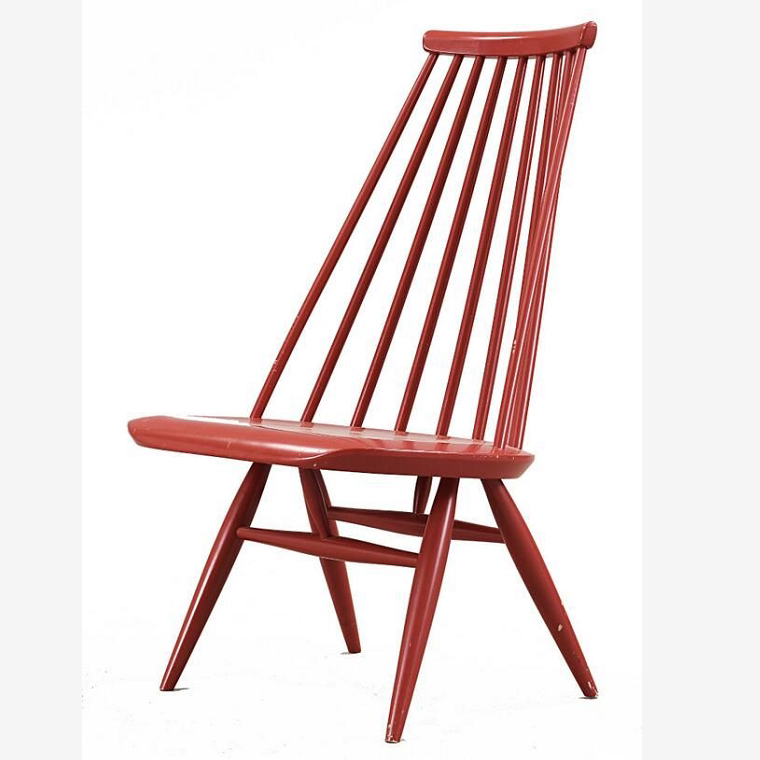 北欧现代简单黑色红色原木色实木简约户外椅子成人靠背餐桌餐椅