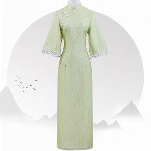 新中式国风旗袍2024新款改良年轻款日常感长袖连衣裙女小个子