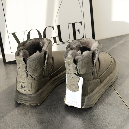 男士雪地靴羊毛冬季加绒加厚棉鞋