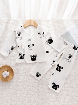 Summer cotton ultra thin long-sleeve for new born for early age, children's set