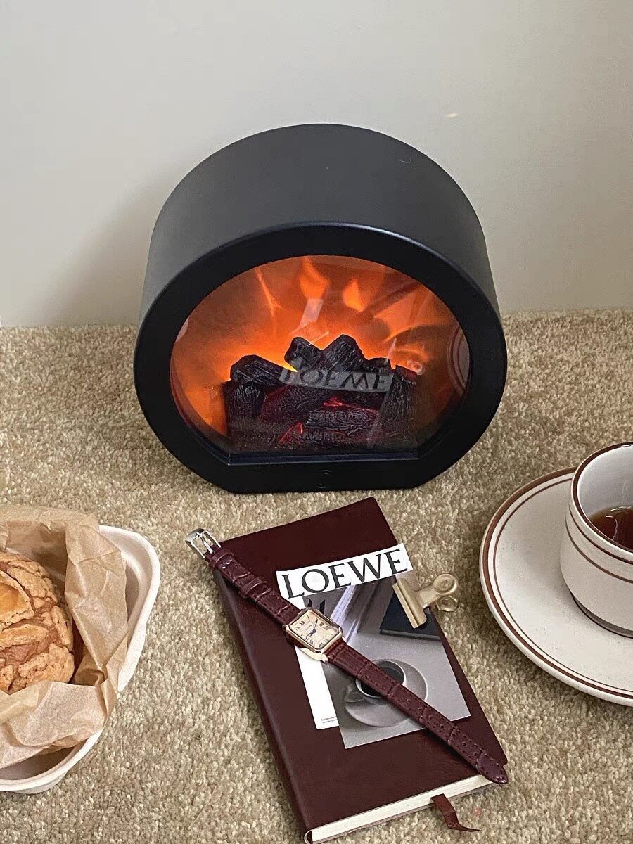 ins retro simulation flame lamp fireplace atmosphere decorative lamp Room decoration item Bedroom night light New Year gift for women thumbnail 8