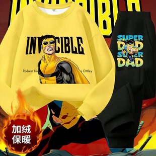 2026新款无敌少侠马克形态合集美漫周边加绒套装秋冬男童纯棉上衣