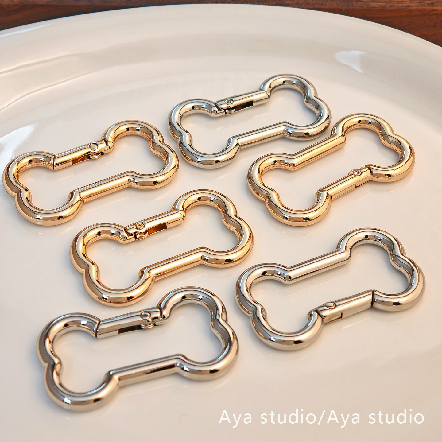 狗骨头弹簧扣手工diy饰品配件材料手机链绳圈包包挂件扣环链接头图片