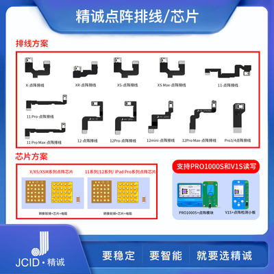 jcid精诚点阵排线芯片面容烧录