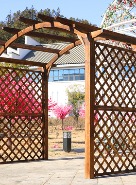 防腐木葡萄架户外庭院简易木屋别墅家具休闲凉亭室外花园实木长廊