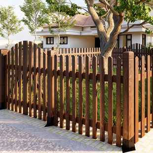 防腐木栅栏花园围栏门庭院院子篱笆室外实木别墅栏杆户外围墙护栏