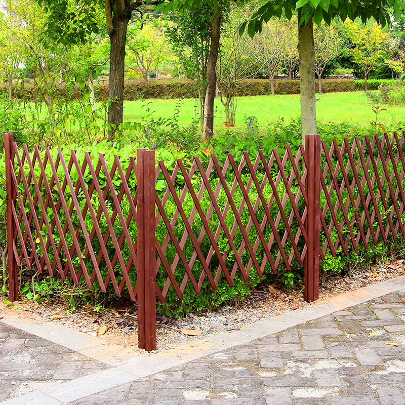 篱笆栅栏庭院户外花园围栏防腐木护栏碳化木栅栏网菜园爬藤架草坪