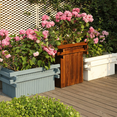 户外防腐木花箱室外庭院花盆