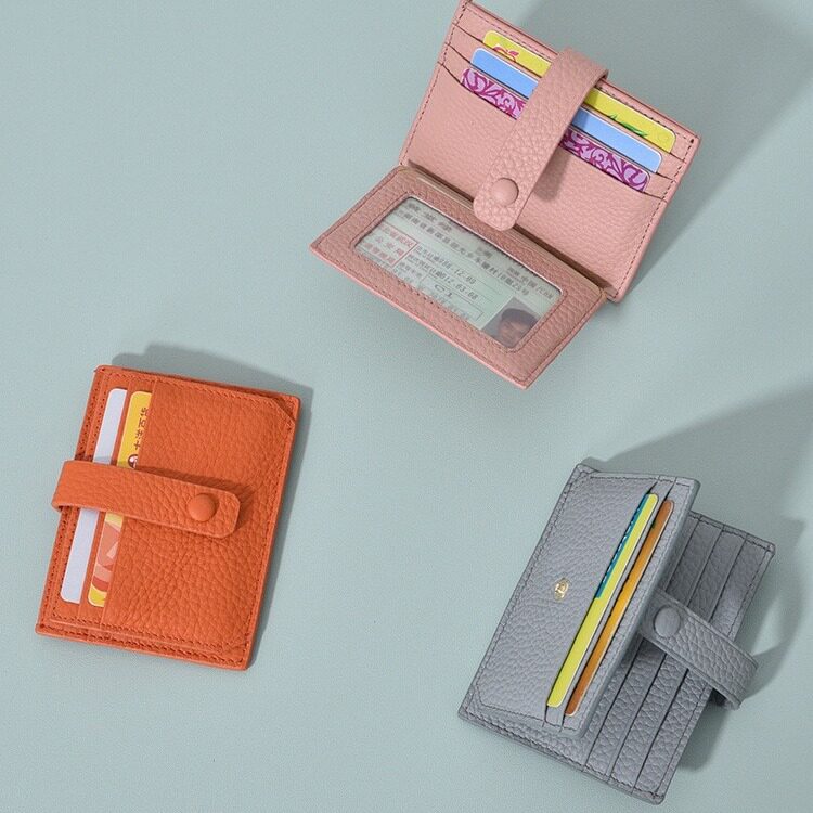 日韩简约牛皮多功能卡夹真皮质感收纳多卡位女士卡包钱包信用卡套
