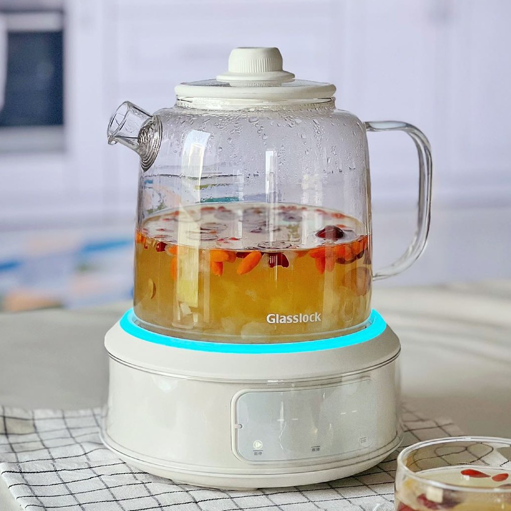 Glasslock baby盖朗全玻璃养生煮茶壶办公室多功能隔水炖煮一体