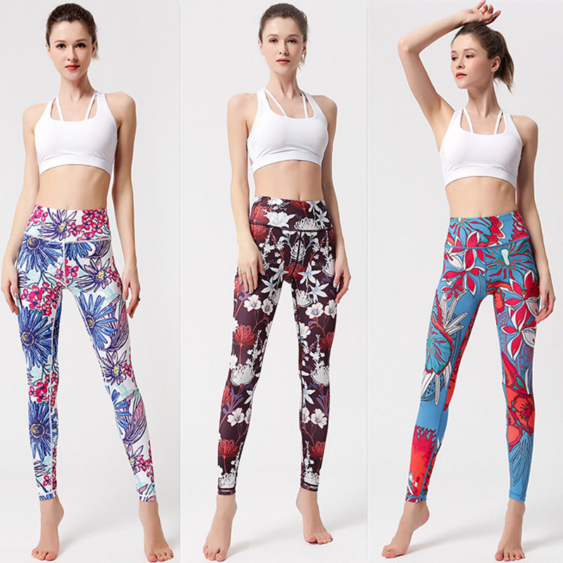 时尚薄款新款舞蹈运动裤女健身房紧身高腰跑步训练速干专业瑜伽裤