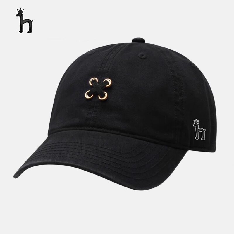 哈吉斯船长金属扣交叉绑带鸭舌帽子男女夏季户外遮阳棒球帽子休闲