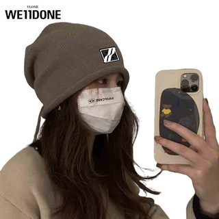 现货直营VLONE WE11DONE堆堆毛线帽女显脸小月子包头冷帽针织帽子