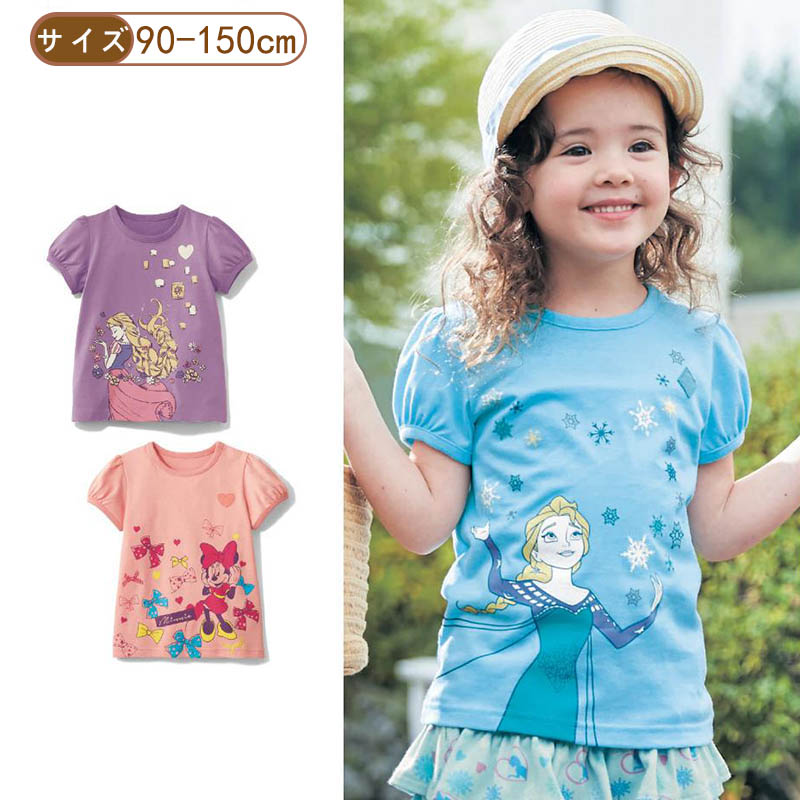 日系童装夏季女童纯棉T恤女宝宝薄款圆领休闲短袖1-12岁儿童上衣