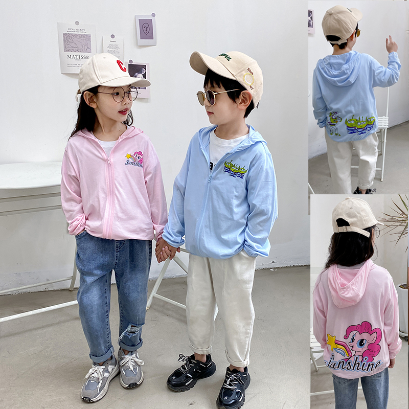 夏季薄款男女儿童纯棉透气防晒衣宝宝休闲户外皮肤衣速干连帽外套