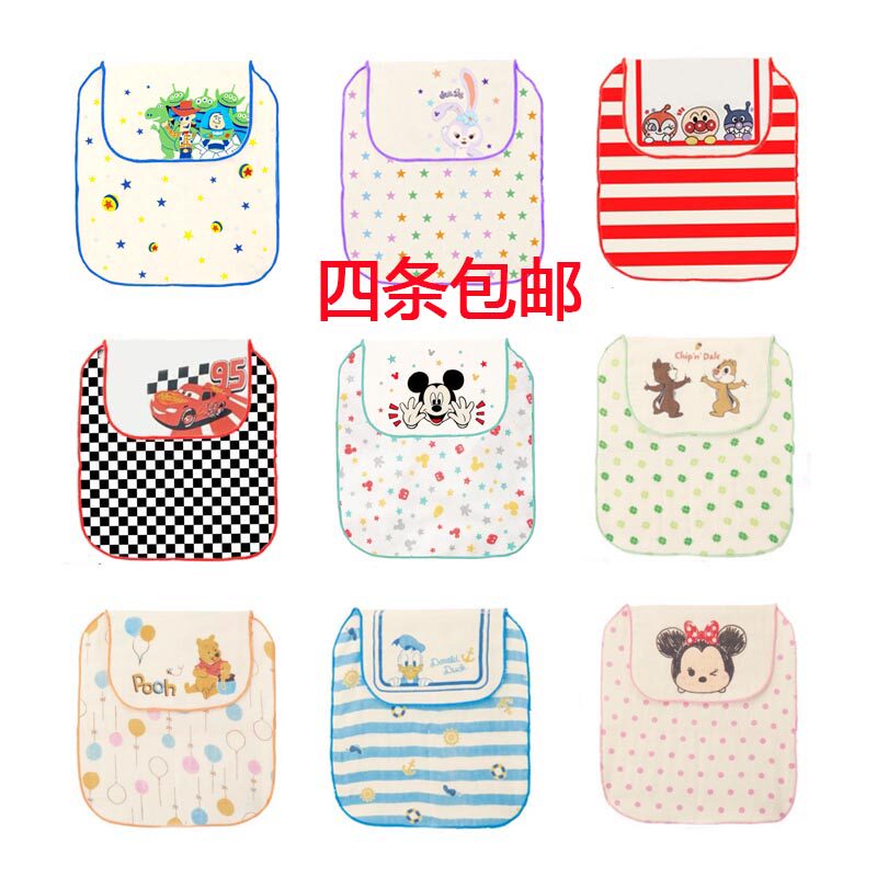 出口日本宝宝吸汗巾婴幼儿童01-3岁垫背巾三层透气纯棉纱布隔汗巾
