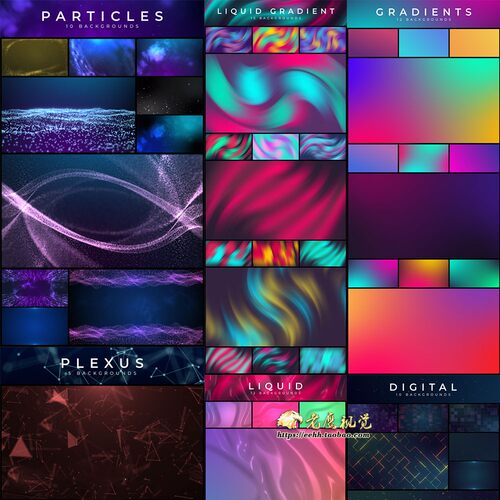 AE模板 150个无限循环视频背景动画素材 粒子渐变抽象点线图形