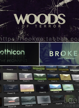 FCPX插件：悬疑恐怖沉闷惊悚电影文字标题动画 ProIntro Grunge