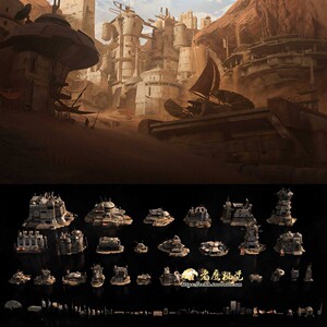 未来科幻破旧基地堡垒建筑3D模型 C4D/MAX/FBX/OBJ/Maya/Blender