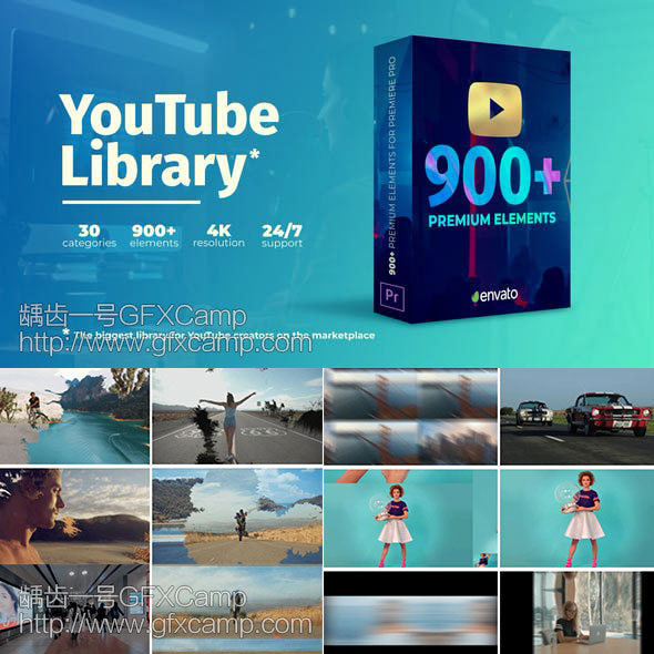 PR模板预设 900+无缝视频转场文字标题包装宣传字幕动画 Premiere