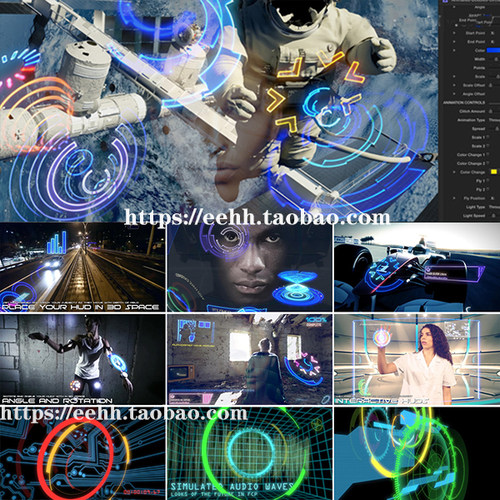 FCPX插件ProHUD 1+2 高科技HUD智能虚拟屏幕可视化UI动画元素预设