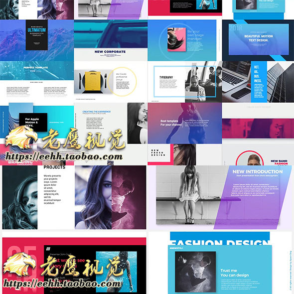 FCPX插件 20种时尚文字图片排版字幕视频动画预设广告宣传