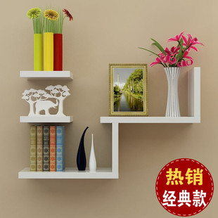 墙上置物架收纳书架储物架客厅一字隔板装 新品 饰架房间墙壁挂 包邮